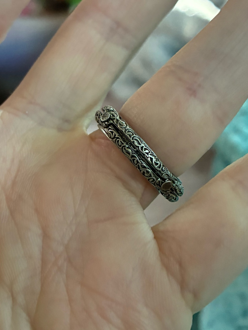 Rare 4 Interlocking Ring Set Size 5 Vintage Love Forever Signatures Inscribed - Picture 12 of 13